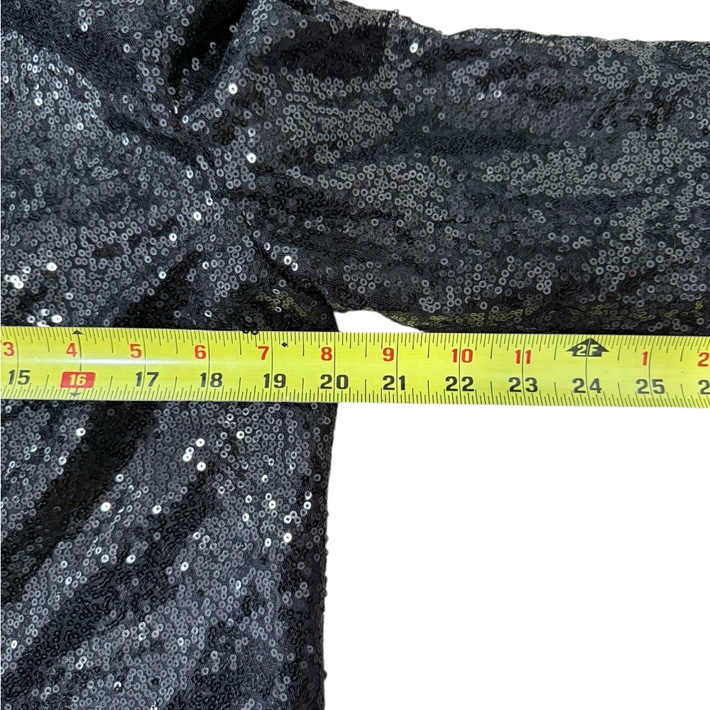 Boohoo  Sequin Blazer Dress Black Double Breasted Party Jacket NWT Holiday NYE - Picture 4 of 8